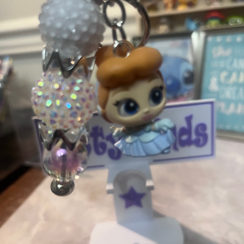 Cinderella Doorable Princess Doll Keychain with White and Blue details